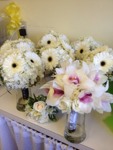 All white wedding bouquets