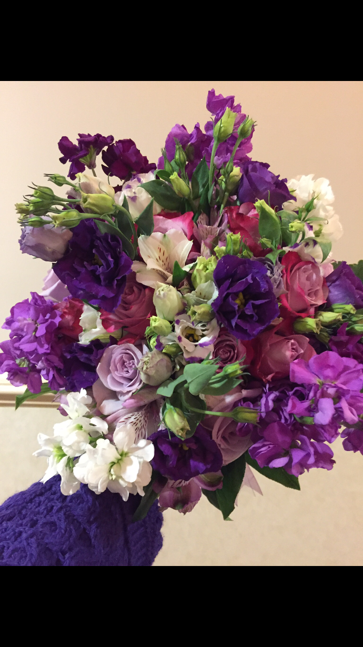 All lavender bridal bouquet
